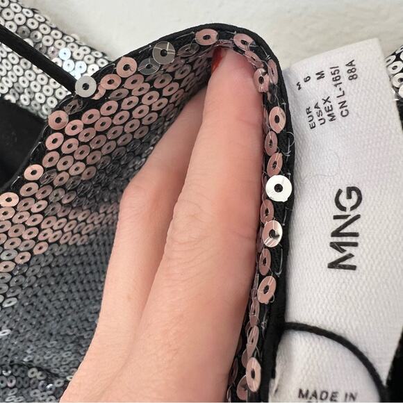 Mango Silver Sequin Mini Dress - Picture 14 of 15